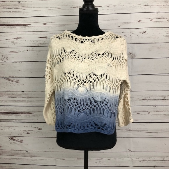 Jason Maxwell Crochet Ombre Crop Top sz S NWT - Picture 6 of 6